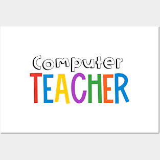 Rainbow Computer Teacher Posters and Art